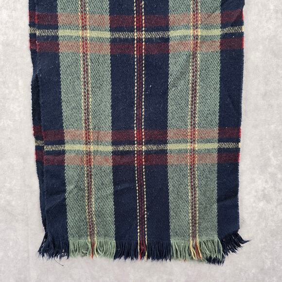Blue Green Plaid Tartan Fringe Wrap Long Shawl Unisex Scarves Scarf - Picture 3 of 4